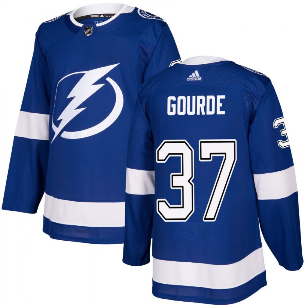 Men's Tampa Bay Lightning Yanni Gourde #37 adidas Blue Authentic Jersey-Pro Kit Vault | Brand New 26/27 Sports Jerseys